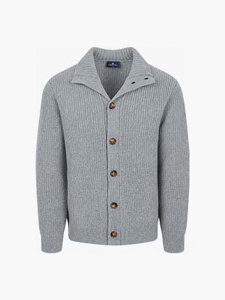 Steppin' Out Button Cardigan Grå lammull
