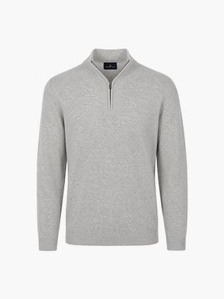 Steppin' Out Half Zip Pullover Merinowolle Hellgrau