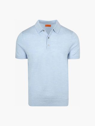 Suitable Polo Lyseblå Merinoull