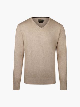 Sweter Steppin' Out z kaszmiru z dekoltem w serek, khaki