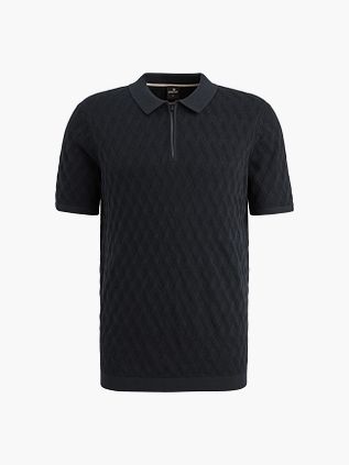 Vanguard Knitted Poloshirt Half-Zip Navy