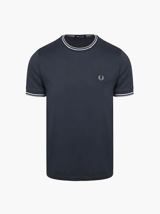 Fred Perry Twin Tipped T Shirt Navy Z47