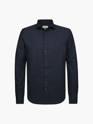 Profuomo Shirt Peached Twill Flanel Navy