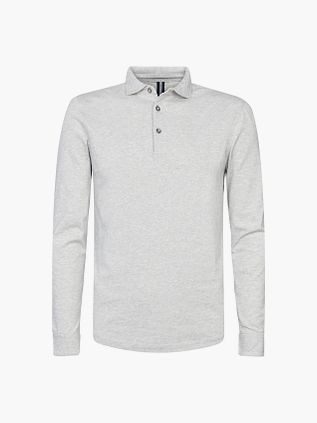 Profuomo longsleeve polo w kolorze szarym melanż