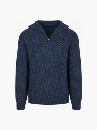 Steppin' Out Half Zip Trui Lamswol Navy