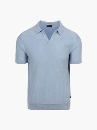 Suitable Strikket Polo Riva Harring Lyseblå