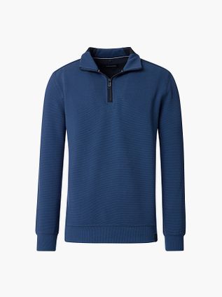 CASAMODA bluza z krótkim zamkiem (half zip) w kolorze ciemnego indygo