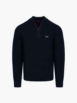 NZA Half Zip Slub Knit Melange Navy
