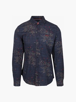 NZA Overhemd Gunner Print Navy