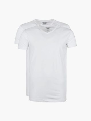 PME Legend Basic T-Shirt 2-pack z dekoltem V, biały