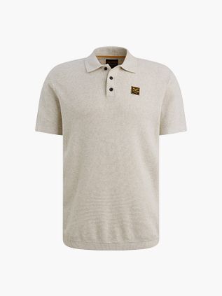 PME Legend Knitted Structure Polo Ecru