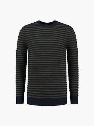 Dstrezzed Pullover Streifen Dunkelgrün