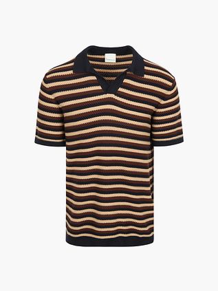 KnowledgeCotton Apparel Polo Rayas Bruin
