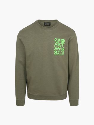 Maglione Scotch and Soda con logo verde oliva