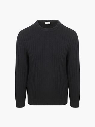 Profuomo Pullover Rib Wol Mix Blå