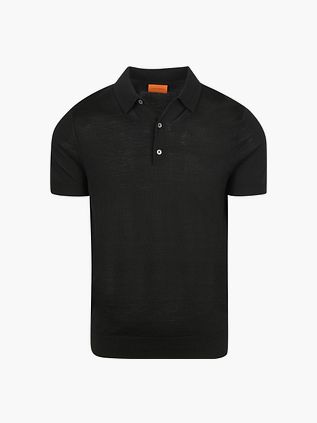 Suitable Polo Merinowolle Svart