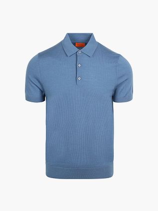 Suitable Rishi Polo i Blå Merinoull