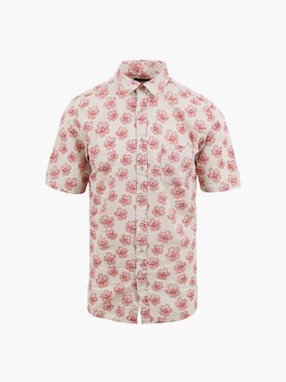 Suitable Short Sleeve Shirt Linen Simon Red