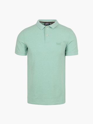 Superdry Piqué Poloshirt Melange Lysegrøn