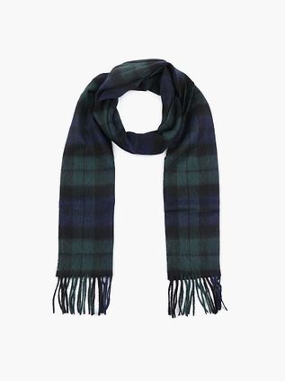 Barbour szalik Blackwatch z wełny jagnięcej ciemnozielony
