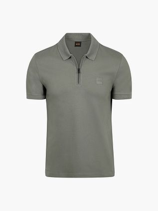 BOSS Polo Passerzip Demi-Zip Open Vert