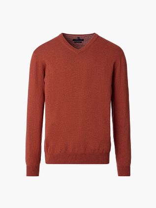 Casa Moda tröja med V-ringning i färgen Röd Tegel