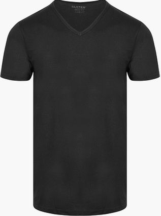 Slater 2-pack Basic Fit T-Shirt z dekoltem V czarny
