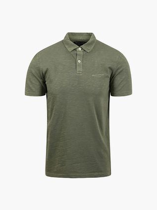 Marc O'Polo Poloshirt i Meleret Olivengrøn