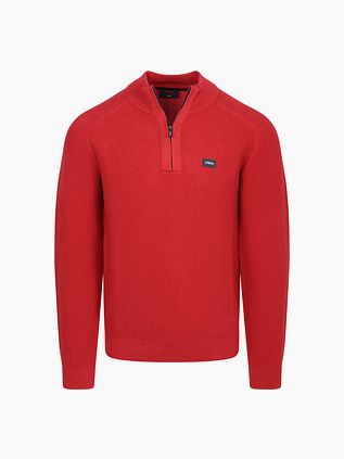 NZA Half Zip Slub Knit Melange Red
