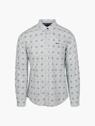 NZA Skjorte Karson Linnedblanding Blå