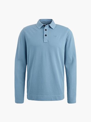 PME Legend Langærmet Poloshirt Garment Dye Piqué Blå