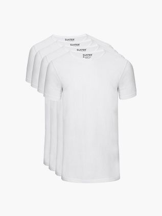 Slater 4-pakket Basic Fit T-shirt Hvid