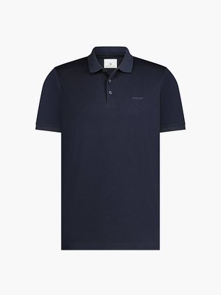 State of Art Polo z merceryzowanej dzianiny piqué granatowe