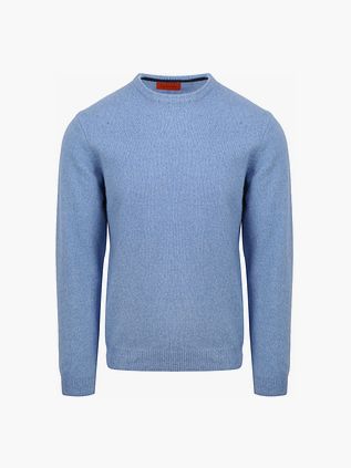 Suitable Lambswool Pullover O-Neck Light Blue