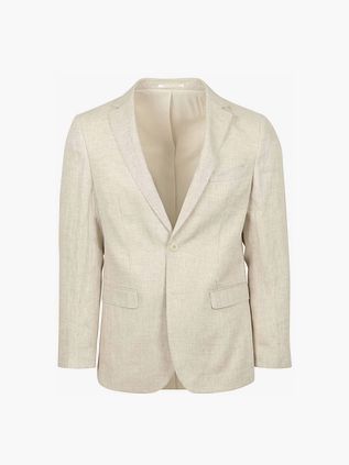 Suitable lniana marynarka Herringbone ecru