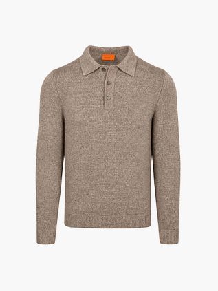 Suitable Polo Manches Longues Melange Beige