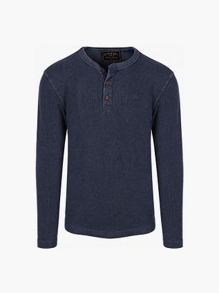 Superdry Genser Henley Waffle Marineblå