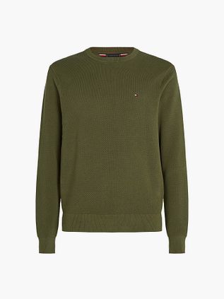 Tommy Hilfiger Trøje Essential Struktur Oliven Grøn