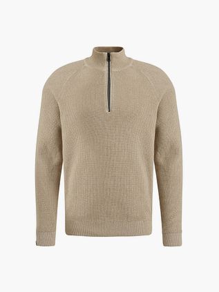 Vanguard genser med halv glidelås beige