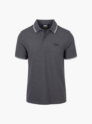 Barbour International Piqué Poloshirt Evan Tipped Antrasitt
