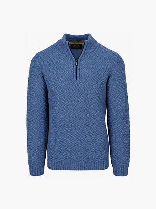 NZA Half Zip Swirl Kymara Naps Knit Mélangé Bleu