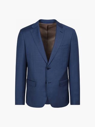 Suitable Sharkskin Suit Wolle Royal Blau