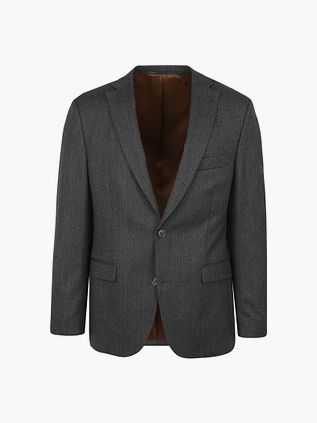 Suitable Prestige uldblazer med sildebensmønster grå