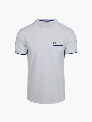 Sun68 Piqué T-Shirt Fluo Stripe Wit