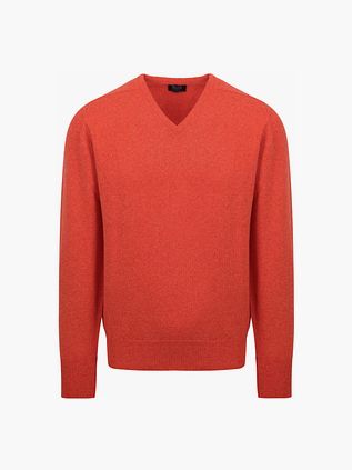 William Lockie Tröja Lammull V-ringad Orange