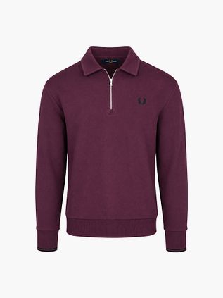 Fred Perry Longsleeve Half Zip Poloshirt Plum