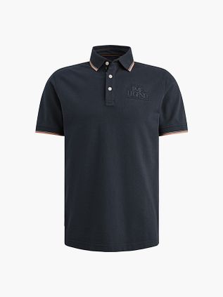 Koszulka polo PME Legend z piki Carbon Navy, regular fit, granatowa