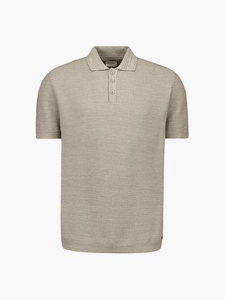 No Excess Strikket Poloshirt Taupe