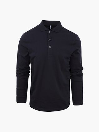 Profuomo polo z długim rękawem w kolorze Navy Melange