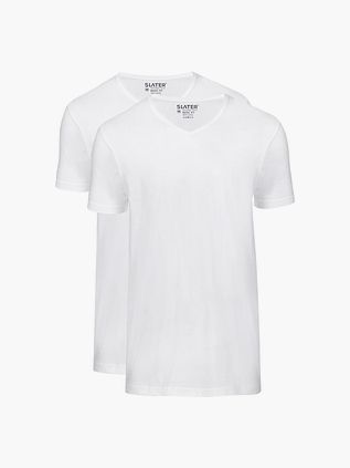 Slater 2-pack Basic Fit T-shirt V-hals Hvid